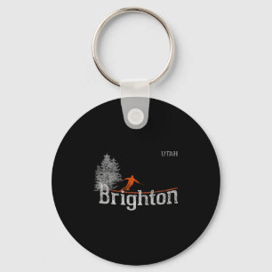 Ski fahren im Stil der 1980er Jahre Brighton Utah Schlüsselanhänger