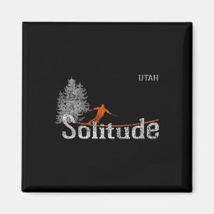 Ski fahren im Stil der 80er Jahre in Solitude Utah Magnet