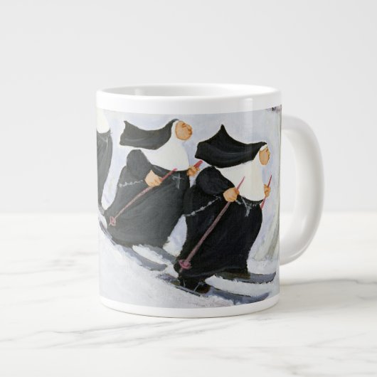 Ski fahren Jumbo-Tasse (Vorderseite Rechts)