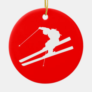 Ski fahren keramik ornament