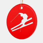 Ski fahren keramik ornament (Links)