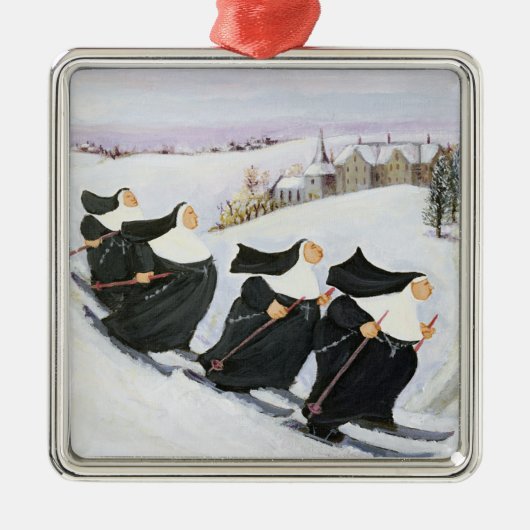 Ski fahren silbernes ornament (Vorne)