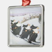 Ski fahren silbernes ornament (Links)