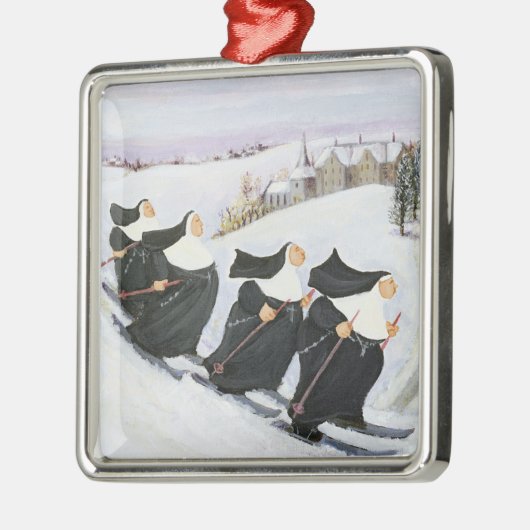 Ski fahren silbernes ornament (Links)