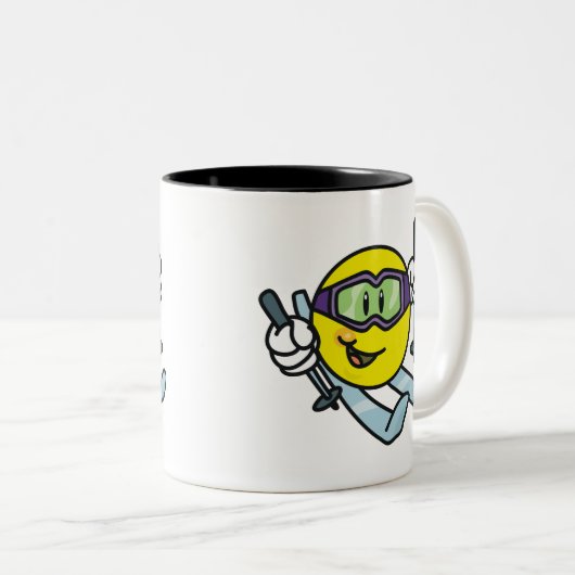 Ski fahren zweifarbige tasse (VorderseiteRechts)