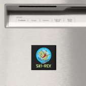 Ski fahrende Kinder Ski-rex Lustiger Dino Kleinkin Magnet (In Situ (Geschirrspüler))