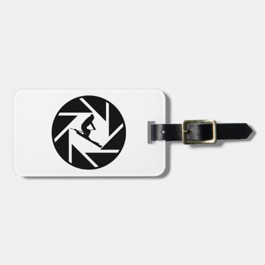 SKI FAHRENDE OFFENE VISION GEPÄCKANHÄNGER (Vorderseite horizontal)