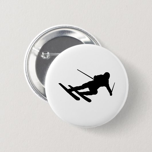 Ski fahrender abschüssiger Skifahrer des Skis Button (Vorne & Hinten)