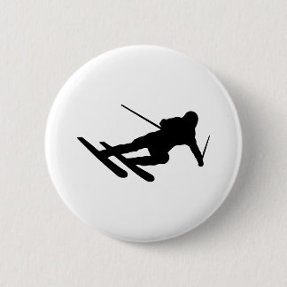 Ski fahrender abschüssiger Skifahrer des Skis Button