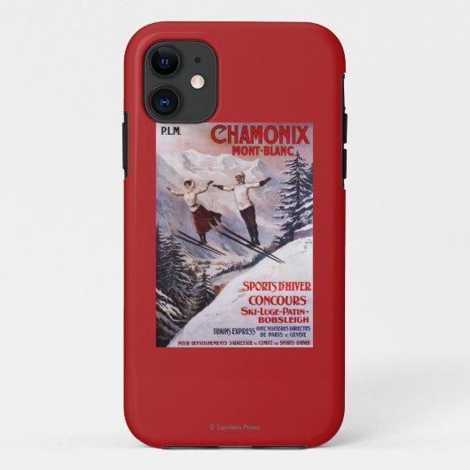 Ski fahrendes förderndes Plakat Case-Mate iPhone Hülle (Rückseite)