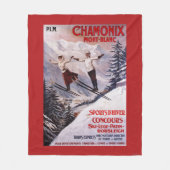 Ski fahrendes förderndes Plakat Fleecedecke (Vorderseite)
