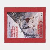 Ski fahrendes förderndes Plakat Fleecedecke (Vorderseite (Horizontal))