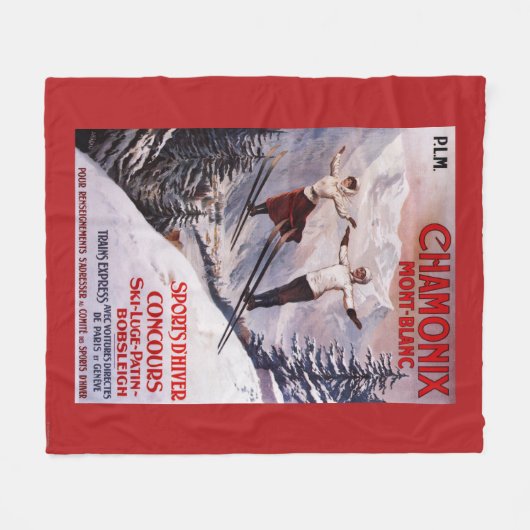 Ski fahrendes förderndes Plakat Fleecedecke (Vorderseite (Horizontal))