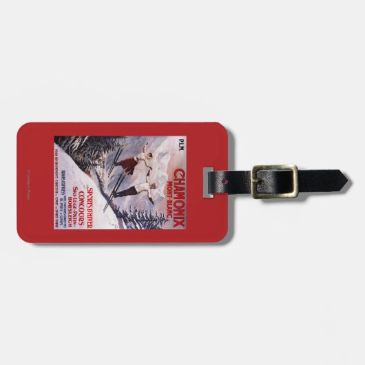 Ski fahrendes förderndes Plakat Gepäckanhänger (Vorderseite horizontal)