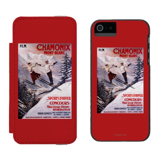 Ski fahrendes förderndes Plakat Incipio iPhone Geldbeutel-Hülle (Seite an Seite)