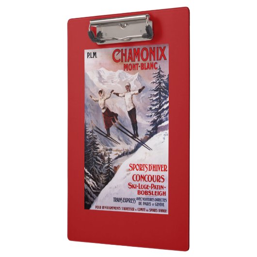 Ski fahrendes förderndes Plakat Klemmbrett (Links)