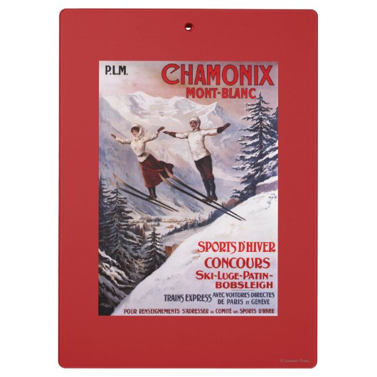 Ski fahrendes förderndes Plakat Klemmbrett (Rückseite)