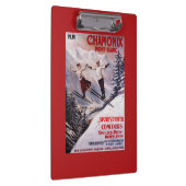 Ski fahrendes förderndes Plakat Klemmbrett (Rechts)