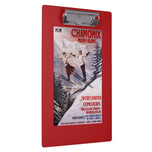 Ski fahrendes förderndes Plakat Klemmbrett (Rechts)