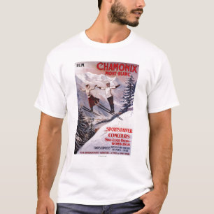 Ski fahrendes förderndes Plakat T-Shirt