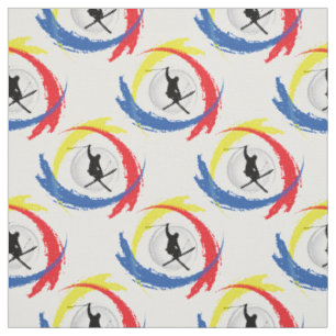 Ski fahrendes Tricolor Emblem Stoff