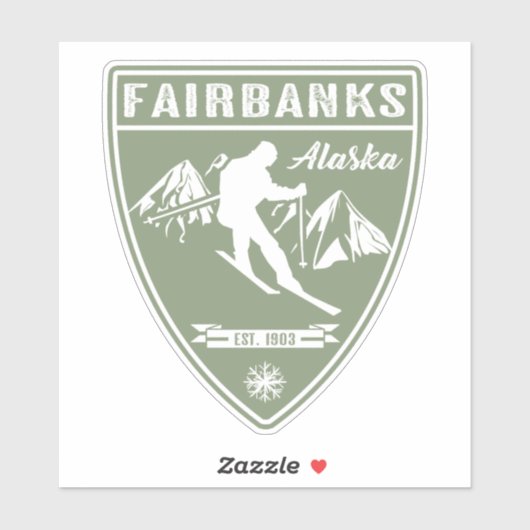 Ski Fairbanks Alaska Aufkleber (Blatt)