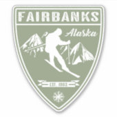 Ski Fairbanks Alaska Aufkleber (Vorderseite)