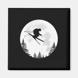 Ski - Fallschirmspringen über den Mond Magnet