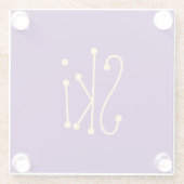 SKI Festive Whimsical Text Royal Lila Hintergrund Glasuntersetzer (Rückseite)