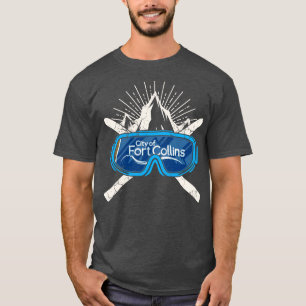 Ski Fort Collins Colorado Flag Skifahren Winterspo T-Shirt