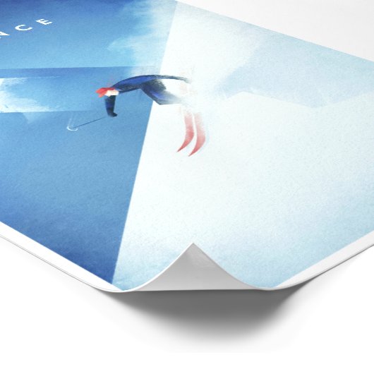 Ski France Vintage Travel Poster (Ecke)