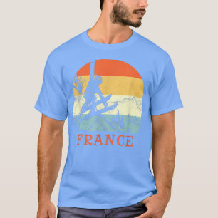 Ski Frankreich Vintag Retro Schnee Skiurlaub T-Shirt