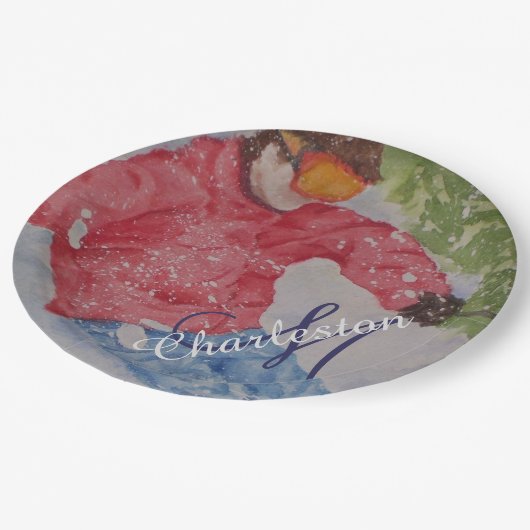 Ski Fun Celebration Party Pappteller (Schrägansicht)