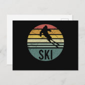 Ski Funny Cool Skier Retro Vintag Skifahren Postkarte (Vorne/Hinten)