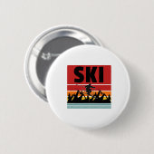 Ski Funny Skier Cooler Snowboarder Skifahren M Button (Vorne & Hinten)