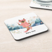 Ski für Junggeselinnen-Abschied Siam Katzenliebhab Getränkeuntersetzer (Linke Seite)