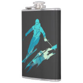 Ski Game Sport Challenge Illustration Silhouette Flachmann (Links)