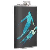 Ski Game Sport Challenge Illustration Silhouette Flachmann (Rechts)