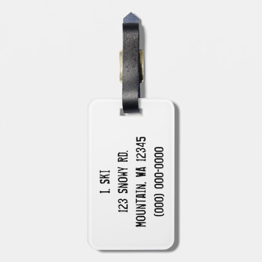 Ski-Gammler Gepäckanhänger (Rückseite vertikal)