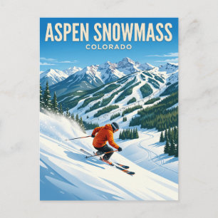 Ski Gebiet Aspen Snowmass Colorado Postkarte