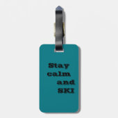 SKI Gepäckmarke mit Lederband Gepäckanhänger (Rückseite vertikal)