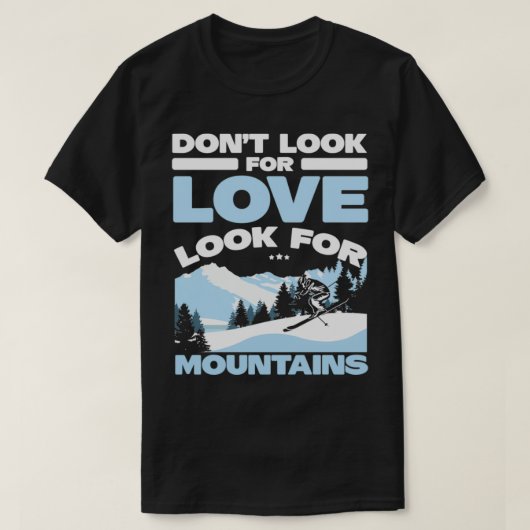 Ski Geschenk Idee Skifahren Skifahrer Berge Schnee T-Shirt (Design vorne)