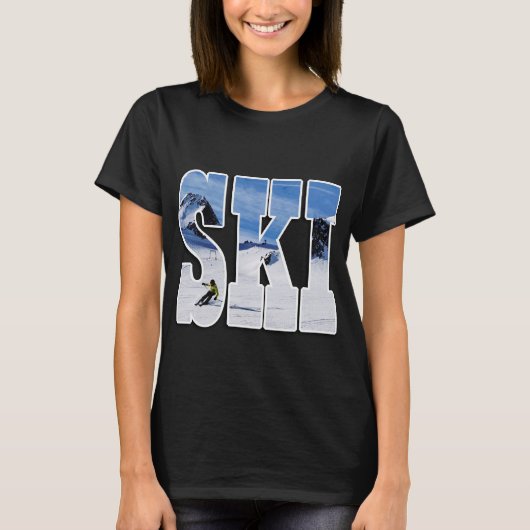 SKI - Gift for Skier Typography Design T-Shirt (Vorderseite)