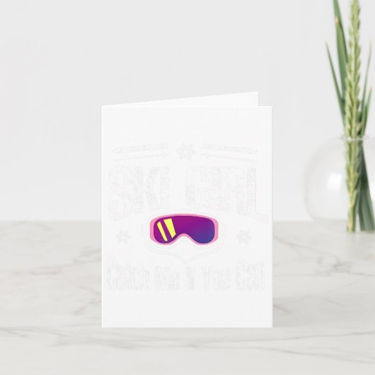 Ski Girl fängt mich, wenn du kannst Karte (Vorderseite)