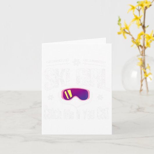 Ski Girl fängt mich, wenn du kannst Karte (Gelbe Blume)