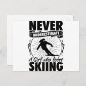 Ski Girl | Skifahrer Wintergeschenke Postkarte (Vorne/Hinten)