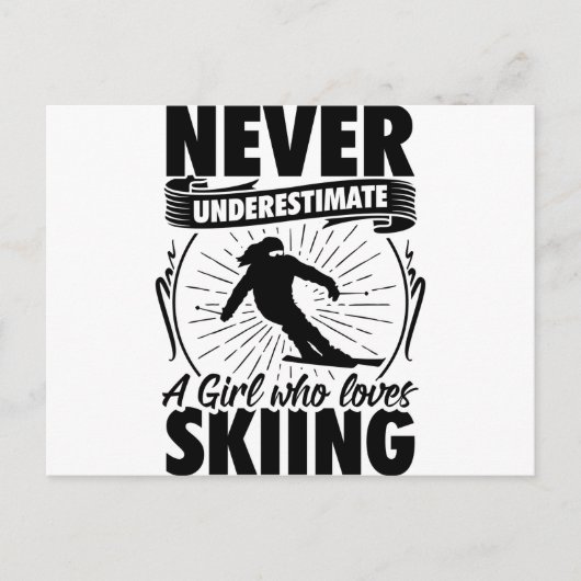 Ski Girl | Skifahrer Wintergeschenke Postkarte (Vorderseite)