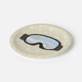 Ski Goggles Bergblick Schneeflocken abseits von We Pappteller (Schrägansicht)