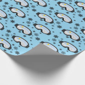 Ski Goggles Bergblick Schneeflocken Blau Geschenkpapier (Ecke)