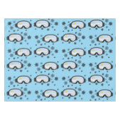 Ski Goggles Bergblick Schneeflocken Blau Tischdecke (Vorderseite (Horizontal))